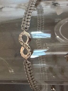 Sterling-Style Silver Infinity Macramé Bracelet